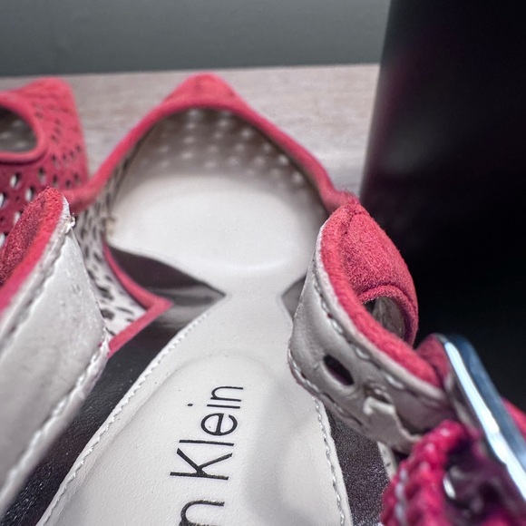 Calvin Klein Slingback Damaris Pumps Size 7 Coral Orange Red Slingback Heels - Picture 10 of 13